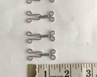 4 x Large Silver Rustproof Metal Hooks & Eye Sewing Closure for Fur Coat Jacket Cape Stole Bracelet Jewelry Books Crafts and More