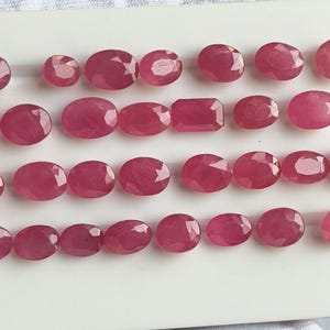 Natural Pink Ruby Loose Gemstones Lot, Oval and Emerald Cut Pink Rubies for Jewelry Making, Bulk Gemstone Supply, Faceted Ruby Wholesale