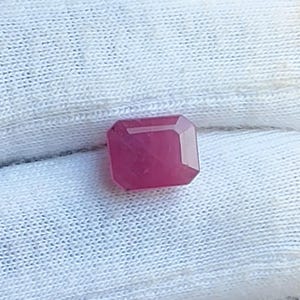 Natural  red Ruby faceted 1 Piece rectangle  Shape Gemstone, ruby loose stone faceted For Jewelry :- Smooth polish stone