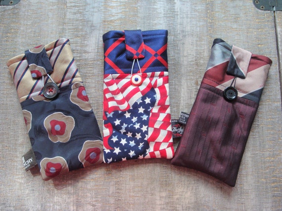 Eye Glass Case made from Mens Neckties - Ready to Ship