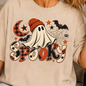 Patchwork Spooky PNG, Patchwork Ghost Beanie Halloween Png, Crescent Moon Png