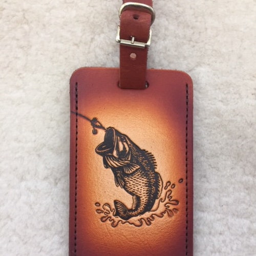 Handmade Leather Bass Key Tag Etsy