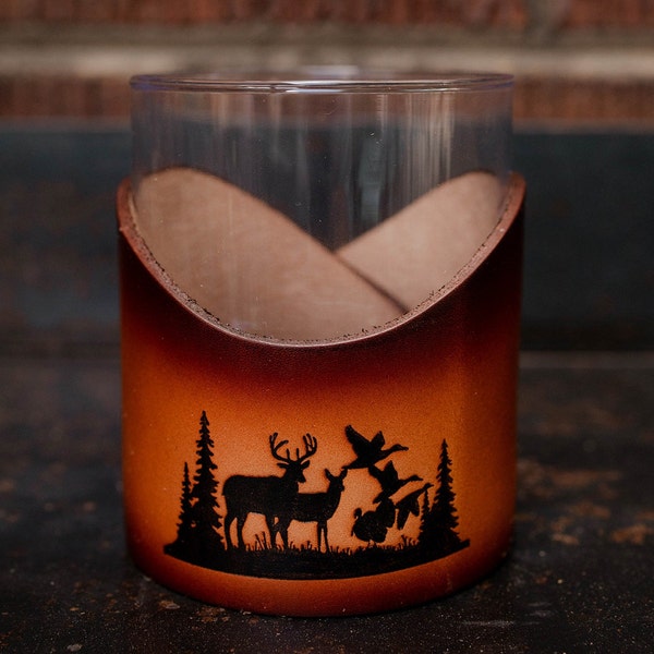 Leather Whiskey Glass Etsy