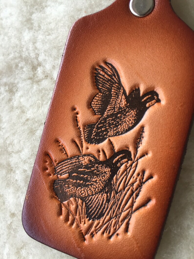 Handmade Leather Quail Key Tag Etsy