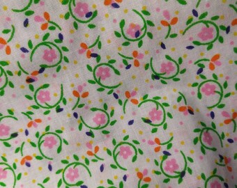 1+ Yards Tiny Vines Floral Cotton Fabric