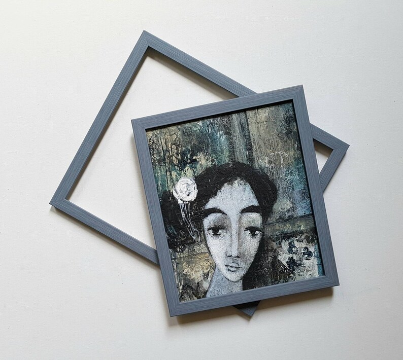 Small Framed Artwork With A Girl Portrait Original Painting On Canvas Vintage Inspired Art Acrylic Safarni Org - Small Framed Wall Pictures Small Framed Artwork With A Girl Portrait Original Painting On Canvas Vintage Inspired Art Acrylic Safarni Org - Small Framed Wall Pictures