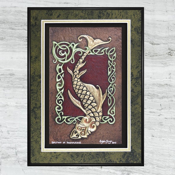 The Salmon of Knowledge - Cast Paper - Celtic art - Irish art - Gaelic - Ireland - Wisdom - bradán feasa - Irish Mythology