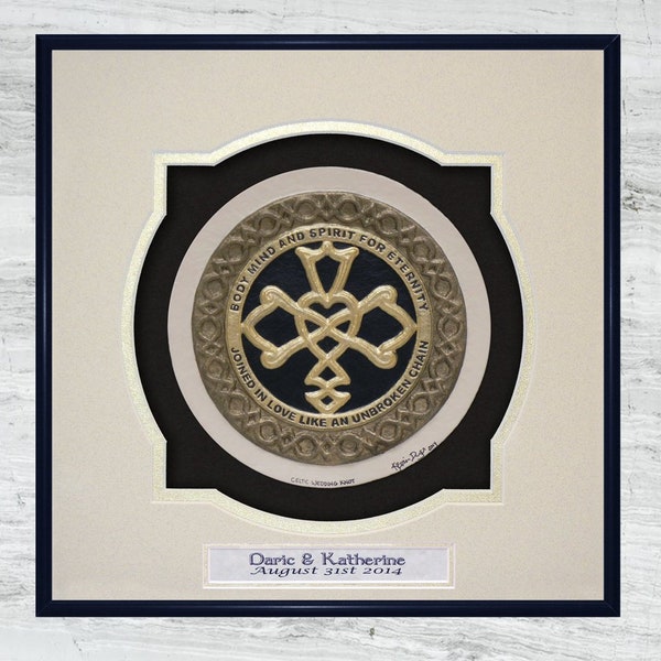 Personalized Celtic Wedding Knot  -Cast Paper - Celtic Blessing - wedding gift - Irish art - Celtic art - Scottish art
