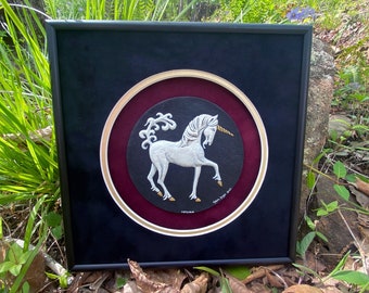 Unicorn - Hand Painted Cast Paper | Fantasy Fine Art | Aesthetic Wall Décor | Mythological Creature