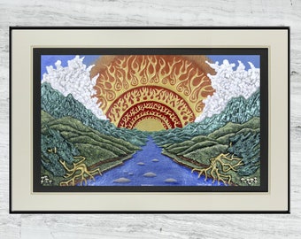 ReAwakening - Cast Paper - Large - River - Sun - Celestial - Landscape