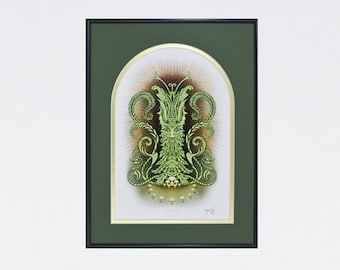 Green Man - Framed Digital Print - 11" x 14" -  Irish Celtic Pagan Ostara Jack in the Green Dionysus