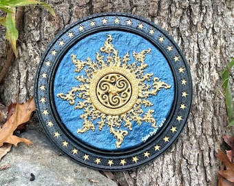 Celtic Sun - Cast Paper - Celestial - Irish art - Celtic art - Scottish art - Celtic Knot - Celtic Wheel