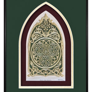 Celtic House Blessing Cast Paper Irish home blessing Scottish Celtic Knot Work housewarming realtor closing gift wall art Green-Gold-Maroon