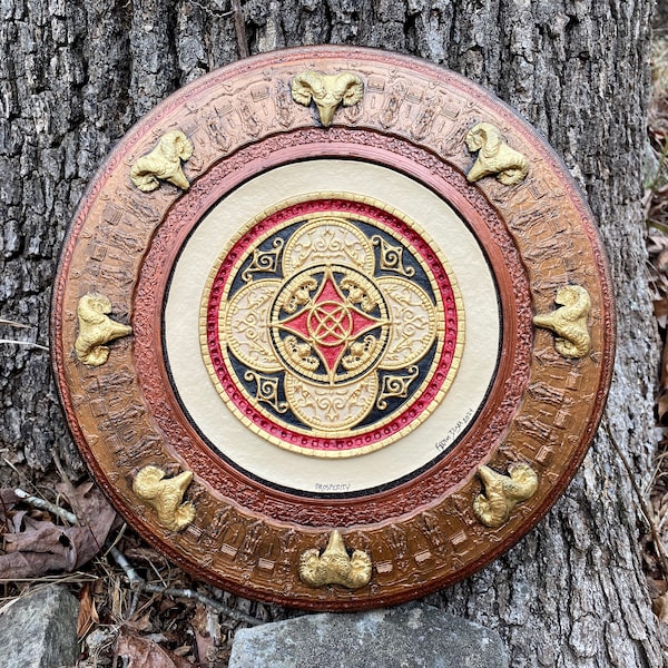 Celtic Ring of Prosperity - Cast Paper Kevin Dyer - Blessing Scottish Irish Welsh Norse Good Luck Dimensional Aesthetic Wall Hanging Decor