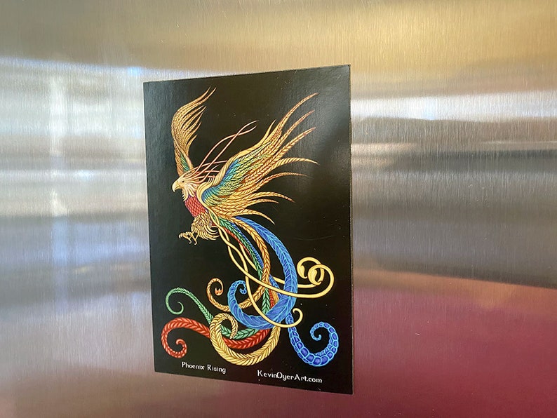 Phoenix Rising Die-Cut Magnet Fantasy Aesthetic Art Firebird Mythology image 2