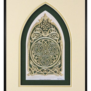 Celtic House Blessing Cast Paper Irish home blessing Scottish Celtic Knot Work housewarming realtor closing gift wall art Cream-Gold-Green