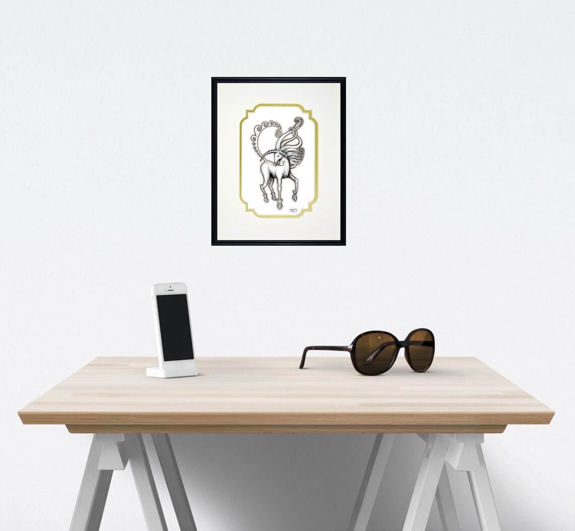 Unicorn Framed Digital Art Print Fantasy 8 X - Etsy