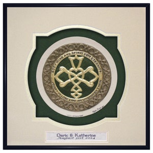 Personalized Celtic Wedding Knot Cast Paper Celtic Blessing wedding gift Irish art Celtic art Scottish art Cream-Gold-Green