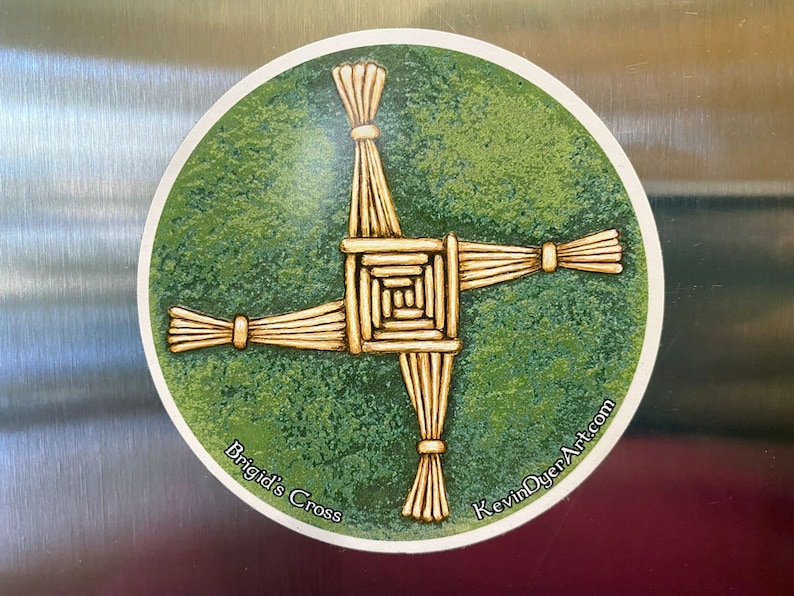 Brigid's Cross Die-Cut Magnet Traditional Irish Celtic Gift Saint of Ireland Kitchen Blessing Sun Wheel image 1
