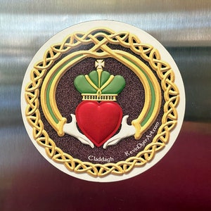 Claddagh Die-Cut Magnet Irish Hands Heart Crown Love Friendship Loyalty Romantic Traditional Ireland Gift image 1