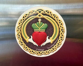Claddagh Die-Cut Magnet | Irish Hands Heart Crown | Love Friendship Loyalty | Romantic Traditional Ireland Gift