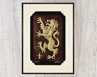 Scottish Lion - Cast Paper - Celtic art - Scottish art - Scottish Gaelic - Scotland - Scottish clan - Emblem of Scotland - Scottish Heraldry