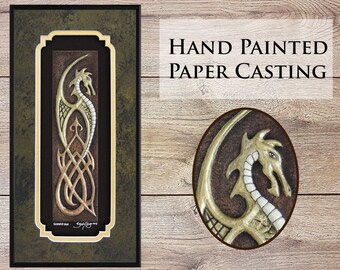 Guardian - The Protector Dragon - Cast Paper - Fantasiekunst - Keltische Draak - Keltische Knoop - Ierse kunst - Draco - Wyrm