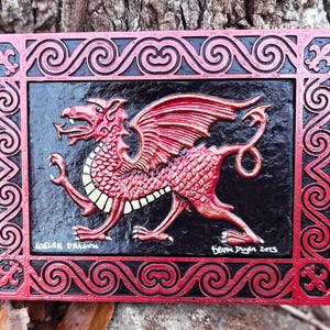 Welsh Dragon - Cast Paper - Fantasy art - Celtic Dragon - Celtic Knot -  Draco - Wyrm - Red Dragon - Wales - United Kingdom