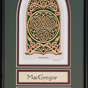 Personalized Celtic House Blessing Digital Art Print 8 x 16 Irish Scottish new home housewarming gift Aesthetic Wall Décor Green - Maroon