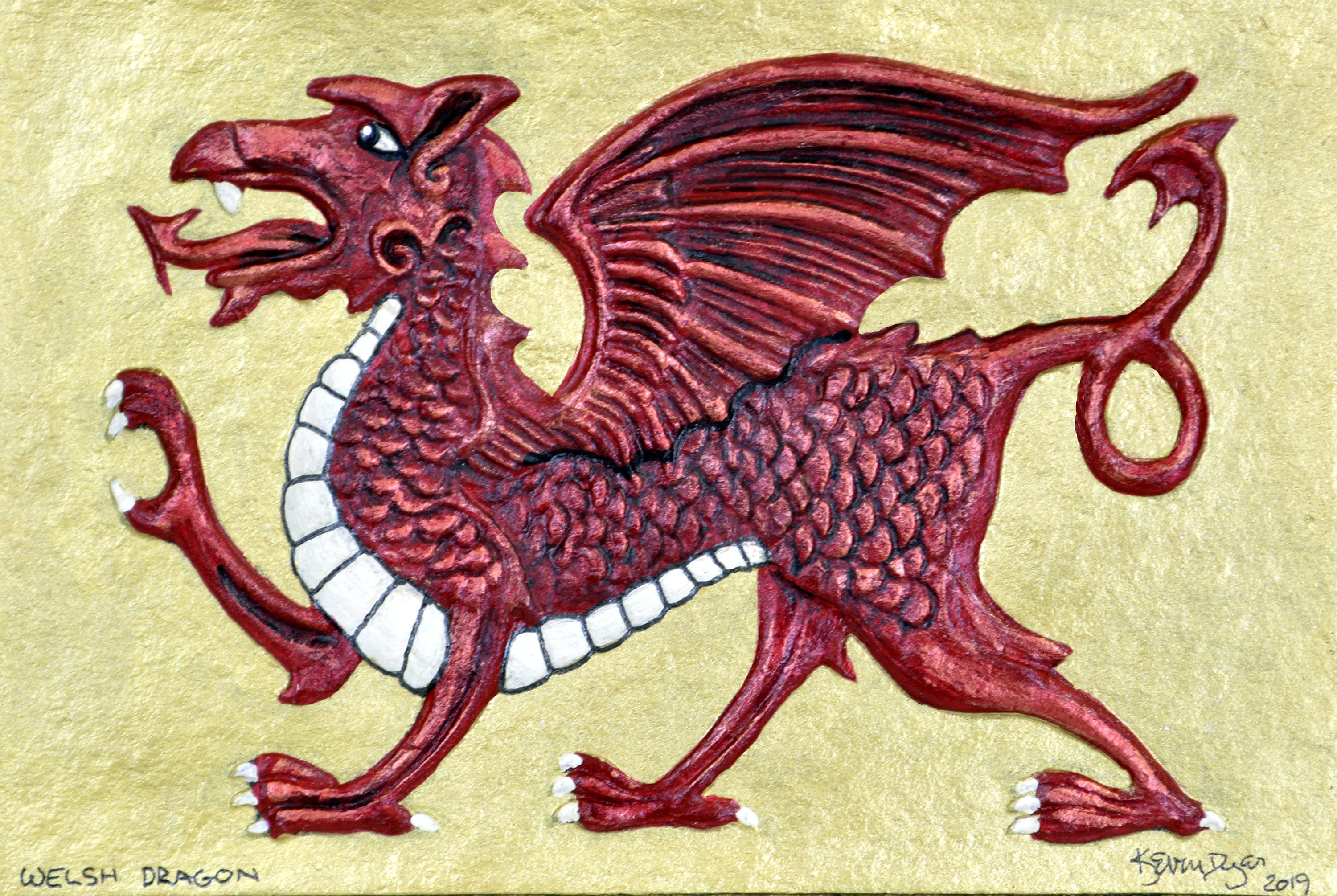 Welsh Dragon Cast Paper