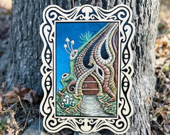 Portal - Handpainted  Cast Paper Kevin Dyer - fantasy art nature small door hobbit hole fairy house wonderland