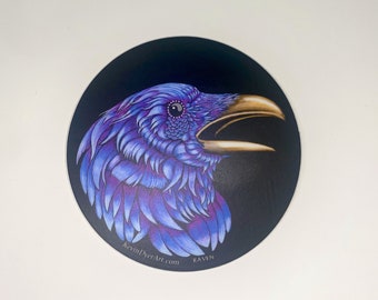 Raven 3” Vinyl Sticker - Odin Huginn Muninn Fantasy Norse