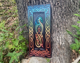 Guardian - The Protector Dragon - Cast Paper by Cast Paper - Fantasy art Celtic Knot Irish Scottish Norse Viking Welsh Aesthetic Wall Decor