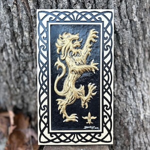 Rampant Lion - Cast Paper by Kevin Dyer - Emblem of Scotland Scottish Heraldry Celtic Aesthetic Wall Decor Coat of Arms German Welsh Finland