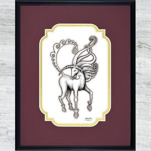 Unicorn - Framed Digital Art Print - Fantasy - 8" X 10" - Etsy