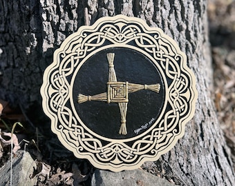 Brigid's Cross - handgeschilderd gegoten papier Kevin Dyer - muurdecoratie - traditioneel Iers Keltisch geschenk Saint of Ireland Kitchen Blessing