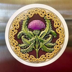 Scottish Thistle Die-Cut Magnet | Traditional Celtic Scottish Gift | Emblem of Scotland |