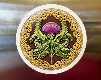 Scottish Thistle Die-Cut Magnet | Traditional Celtic Scottish Gift | Emblem of Scotland |
