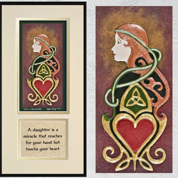 Celtic Daughter - Cast Paper - Irish Scottish girl baby shower child gift