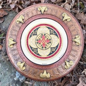 Celtic Ring of Prosperity Cast Paper Kevin Dyer Blessing Scottish Irish Welsh Norse Good Luck Dimensional Aesthetic Wall Hanging Decor Red