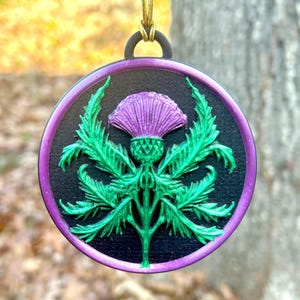 Scottish Thistle Ornament - Christmas - Scotland -Celtic - 3d Printed