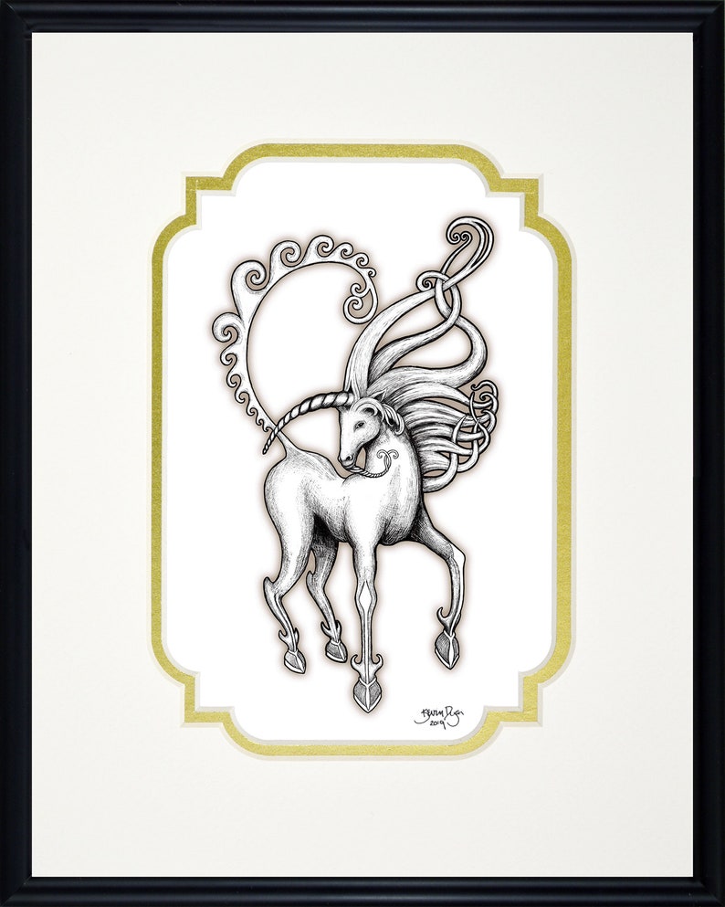 Unicorn Framed Digital Art Print Fantasy 8 x 10 image 6