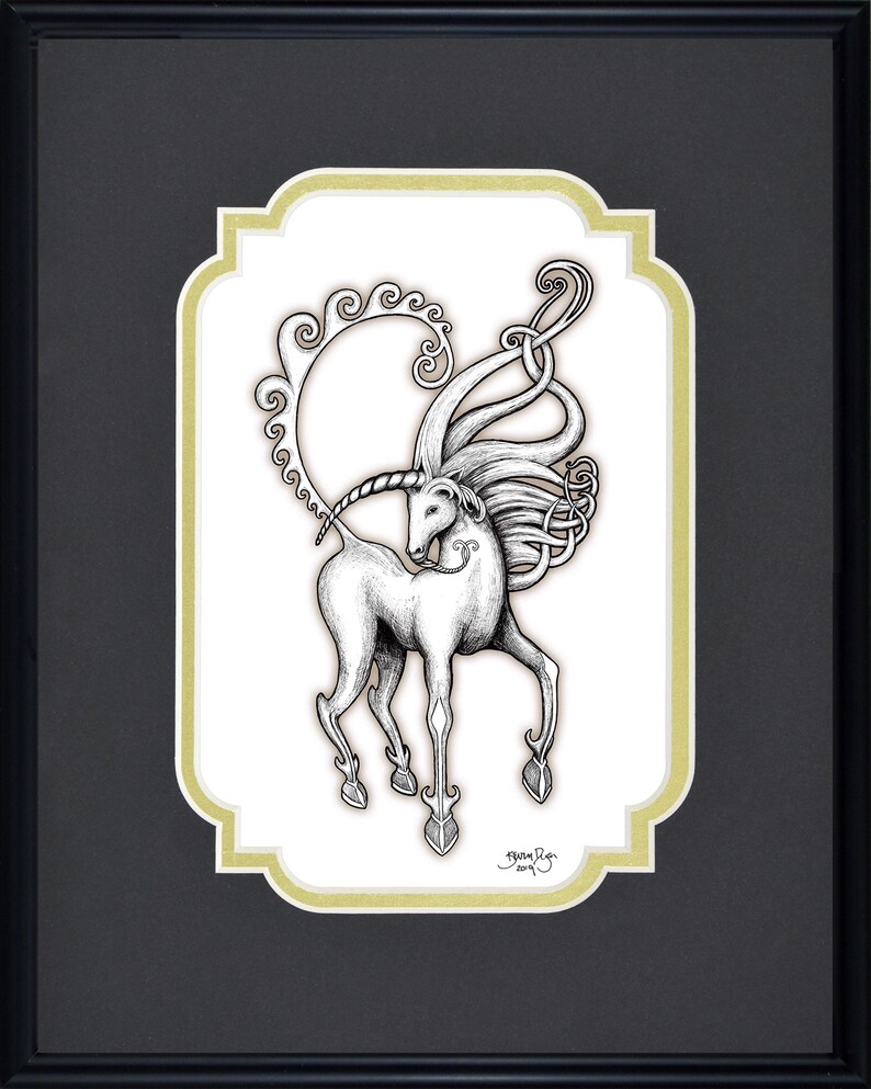 Unicorn Framed Digital Art Print Fantasy 8 x 10 image 3