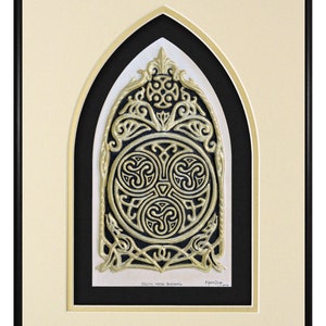 Celtic House Blessing Cast Paper Irish home blessing Scottish Celtic Knot Work housewarming realtor closing gift wall art Cream-Gold-Black