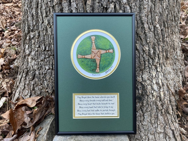 Brigid's Cross  Signed Art Print with Blessing  image 1