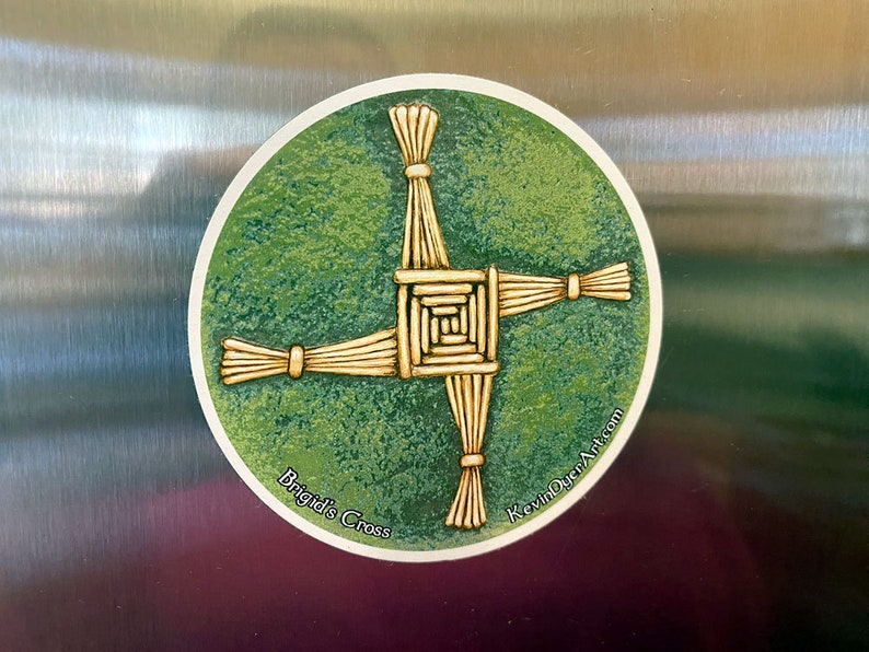 Brigid's Cross Die-Cut Magnet Traditional Irish Celtic Gift Saint of Ireland Kitchen Blessing Sun Wheel image 3