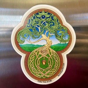 Celtic Tree of Life Die-Cut Magnet Irish Scottish Yggdrasil gift image 1