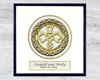 Personalized Celtic Wedding Knot  -Framed Digital Art 10" x 10" -  wedding gift - Irish art - Scottish- anniversary
