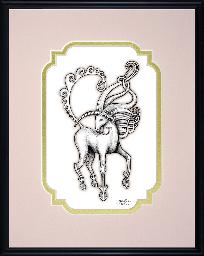 Unicorn Framed Digital Art Print Fantasy 8 x 10 image 5