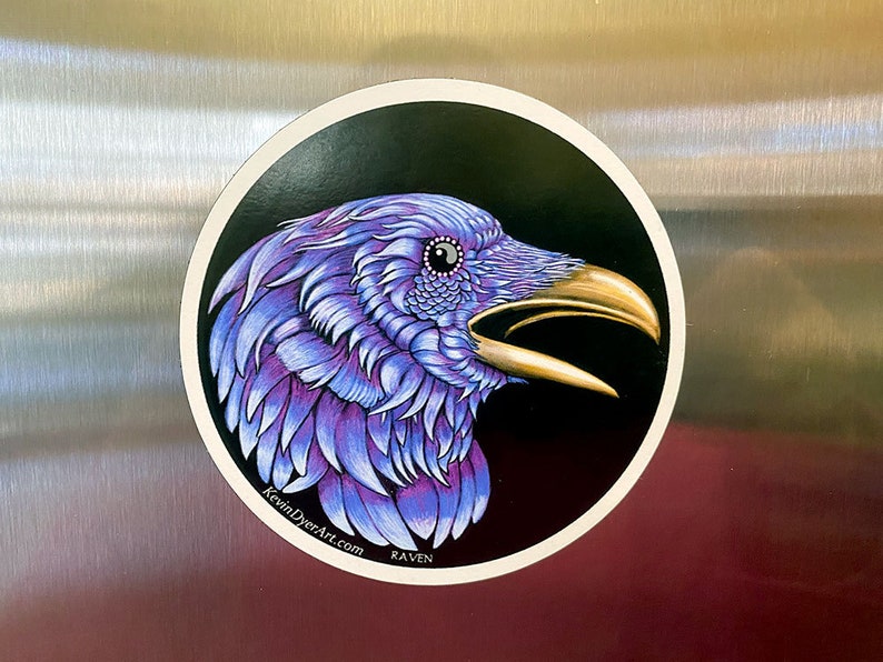 Raven Die-Cut Magnet Odin Huginn Muninn Fantasy Norse image 1